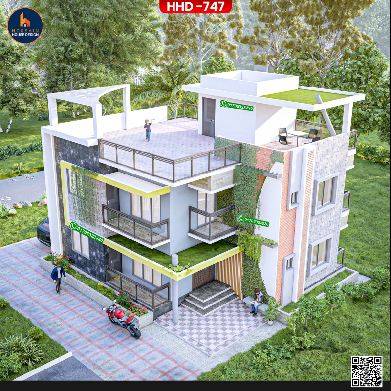 HHD 747 – Duplex House Design in Faridgonj, Chandpur | RCC Home Design ...