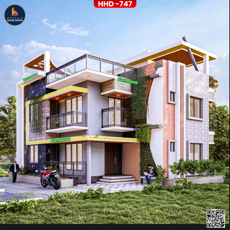 HHD 747 – Duplex House Design in Faridgonj, Chandpur | RCC Home Design ...